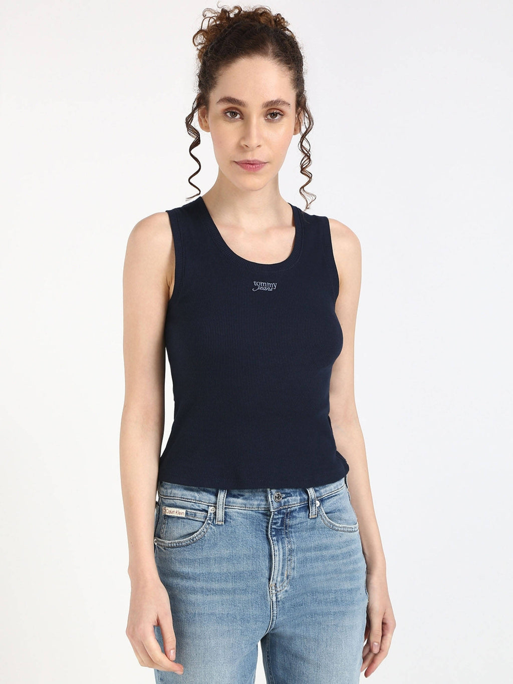 Womens Beige Solid Tank Top | TT98 - view 13
