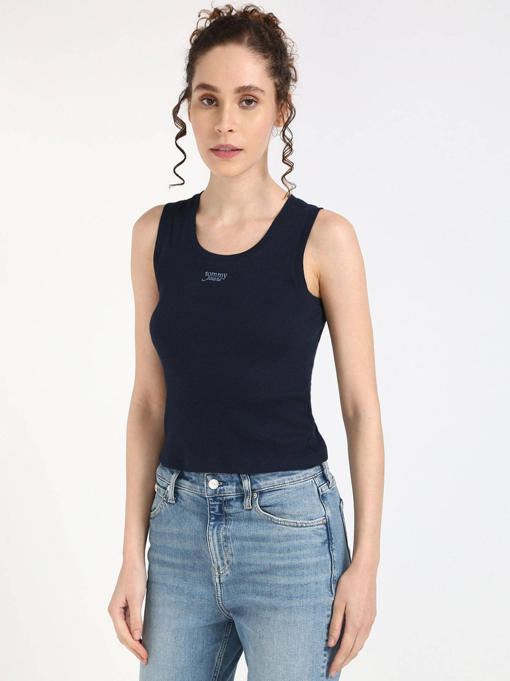 Womens Beige Solid Tank Top | TT98 - view 15