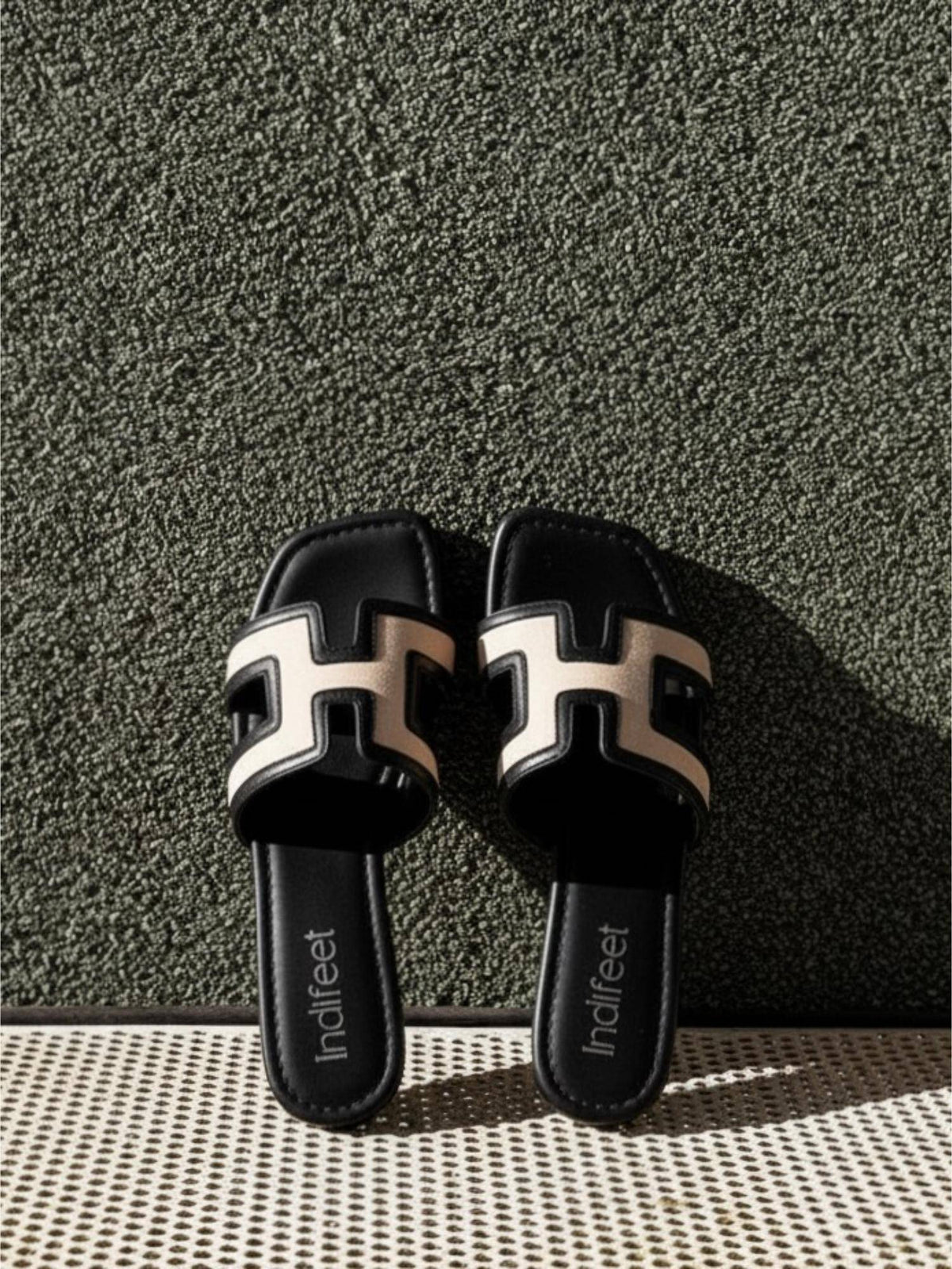 Black and White Trendy and Casual Dual Tone Flats | F61 - view 3