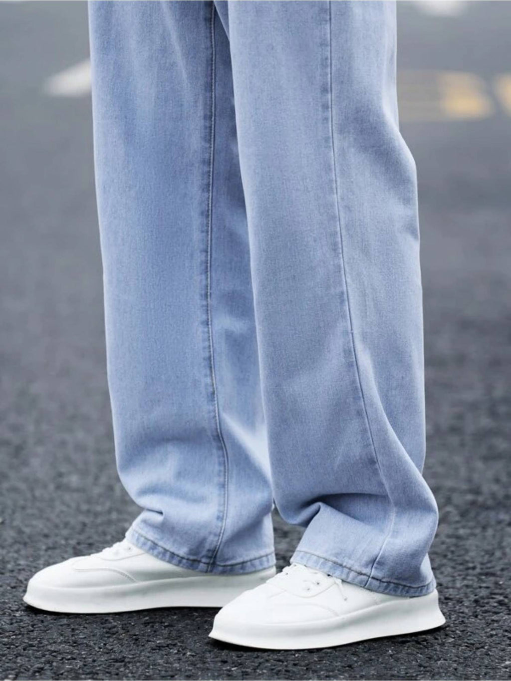 Off Duty Slate Blue Baggy Fit Rigid Jeans | BG78 - view 6