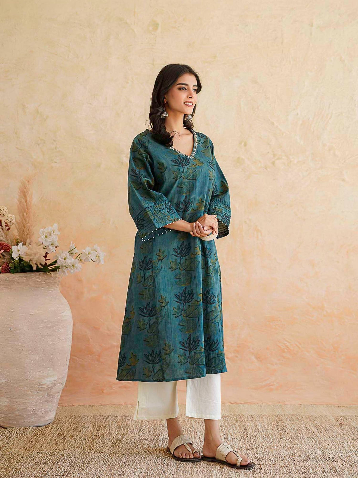 Green Printed Ultimate Kurta | U3S - view 5