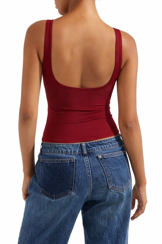 Soft Backless Boat Neck Tank Top