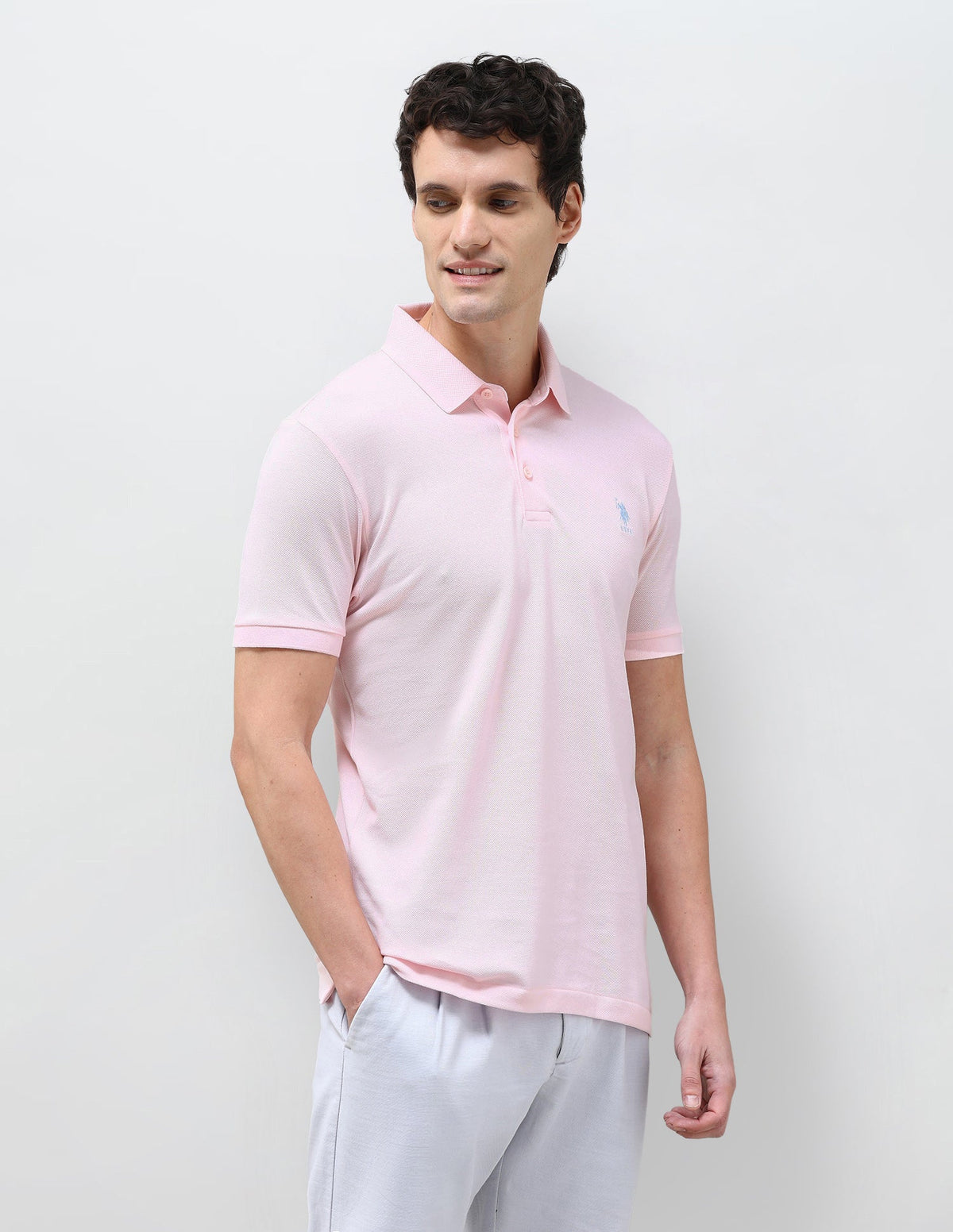 Solid Slim Fit Polo Shirt USP0
