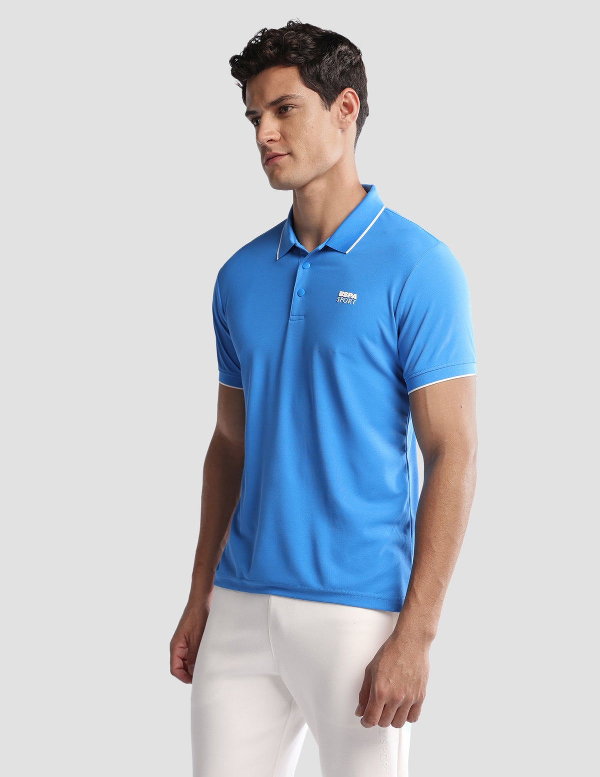 Solid Regular Fit Active Polo Shirt USP0