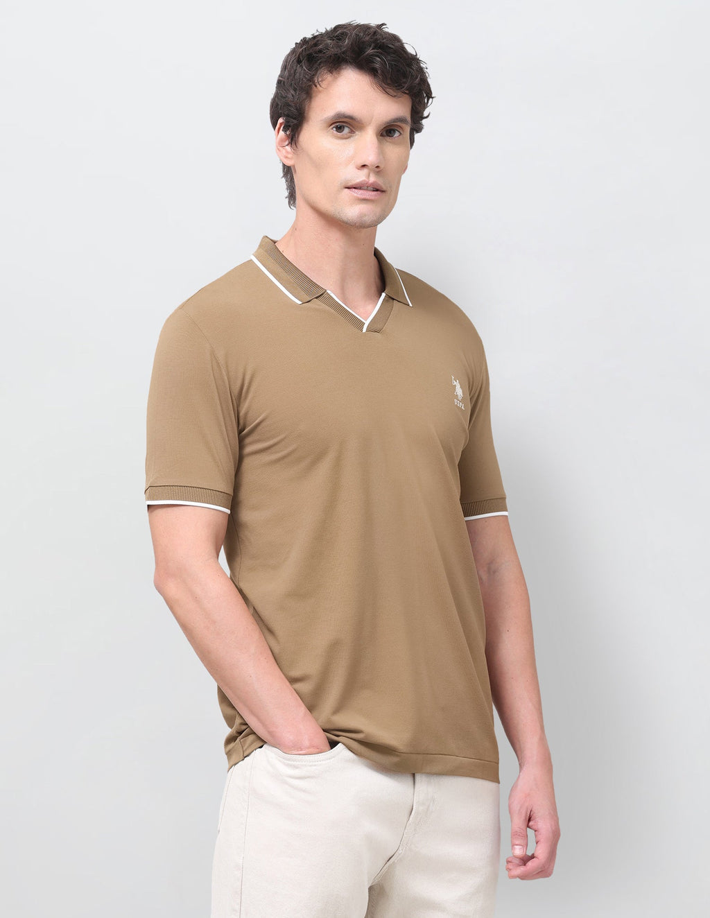 Solid Slim Fit Polo Shirt USP0
