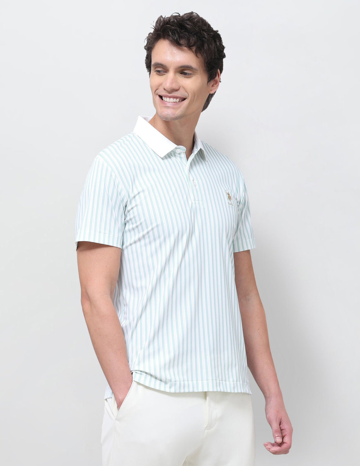 Vertical Striped Slim Fit Polo Shirt USP0