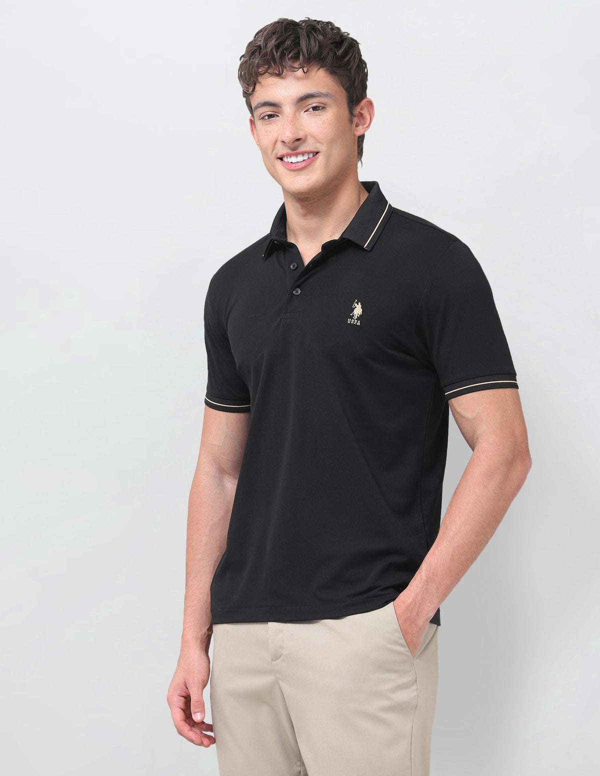 Solid Slim Fit Polo Shirt USP0