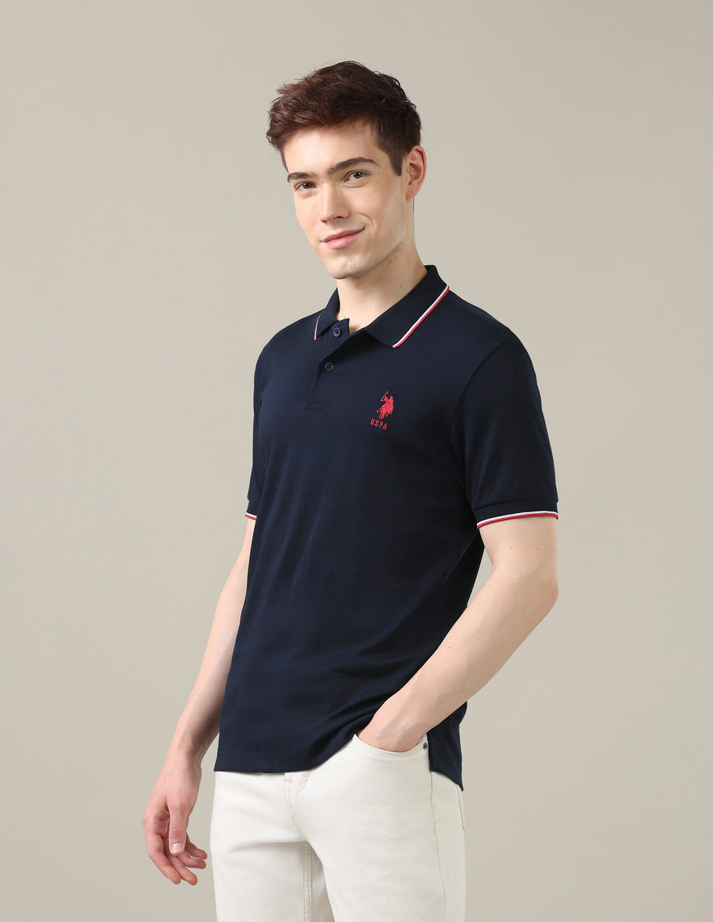 Solid Slim Fit Polo Shirt USP0