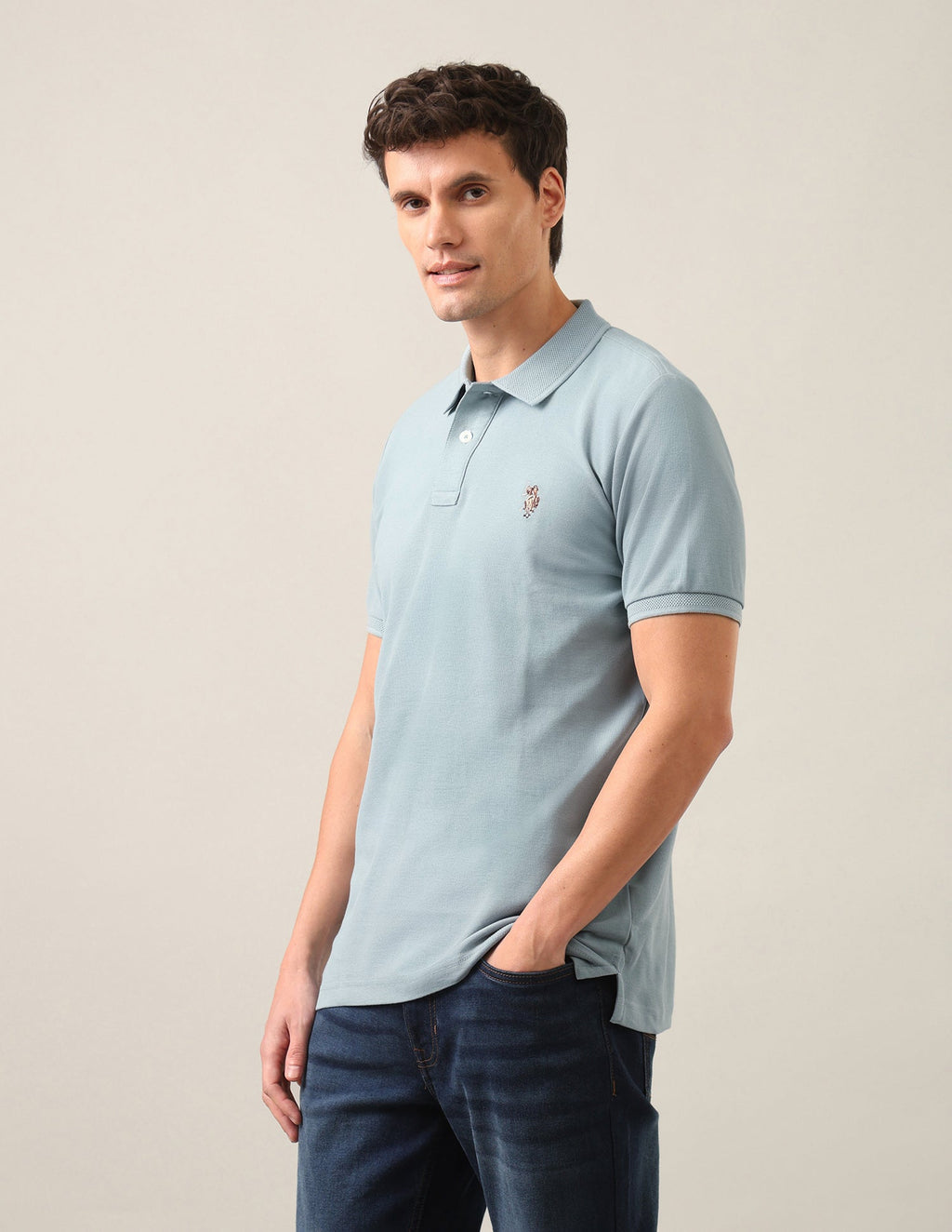 Solid Slim Fit Polo Shirt USP0