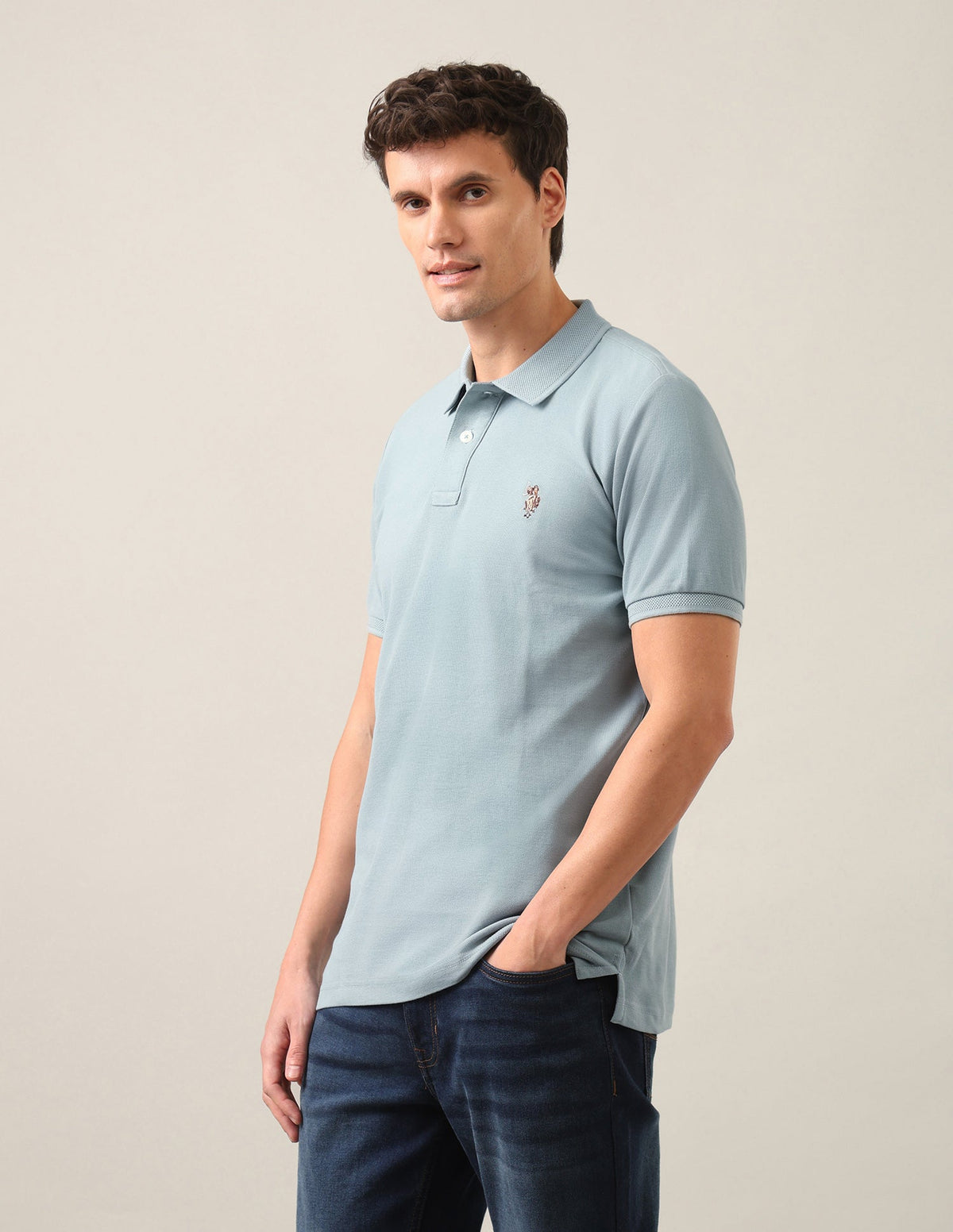 Solid Slim Fit Polo Shirt USP0