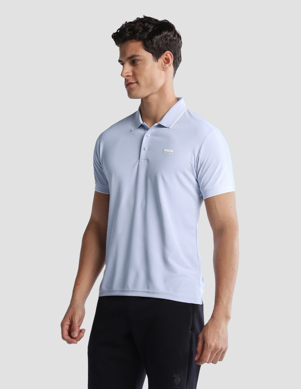 Solid Regular Fit Active Polo Shirt USP0