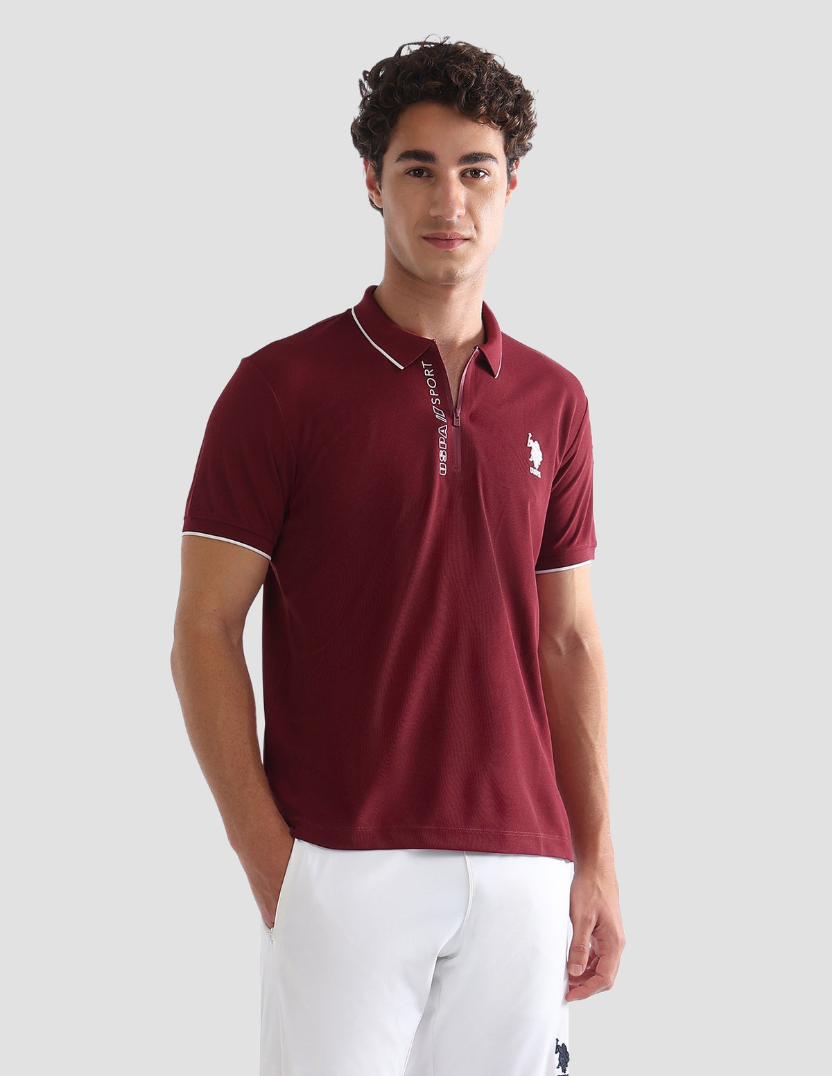 Solid Slim Fit Active Polo Shirt USP0