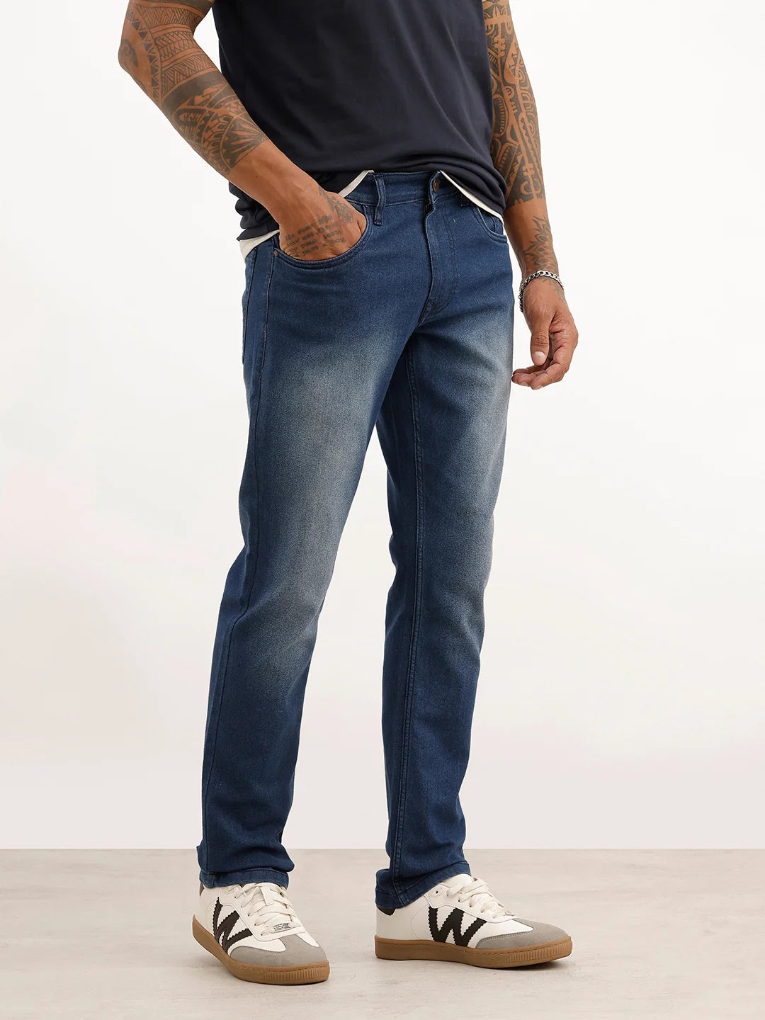 Washed Slim Fit Denim Jeans | Blue