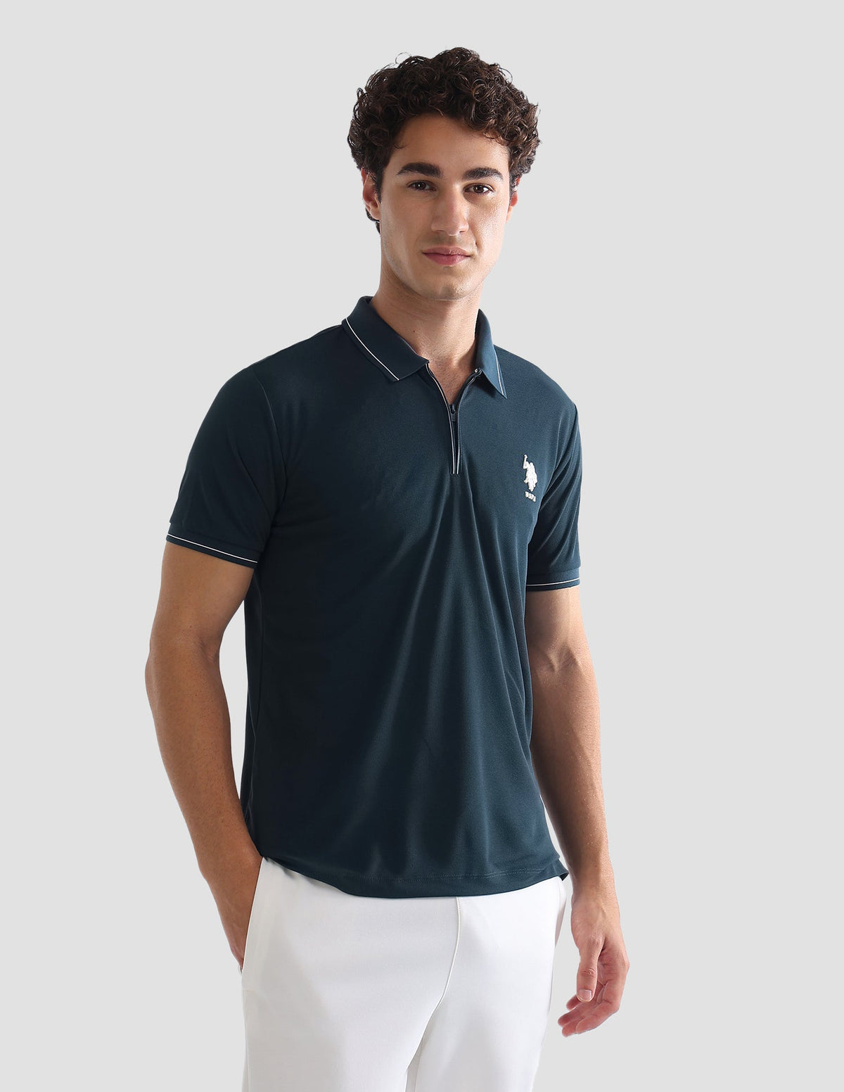 Solid Slim Fit Active Polo Shirt USP0