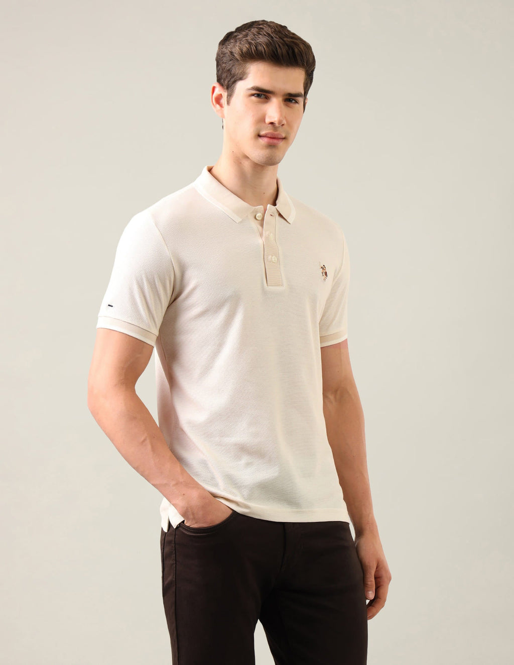 Solid Slim Fit Polo Shirt USP0