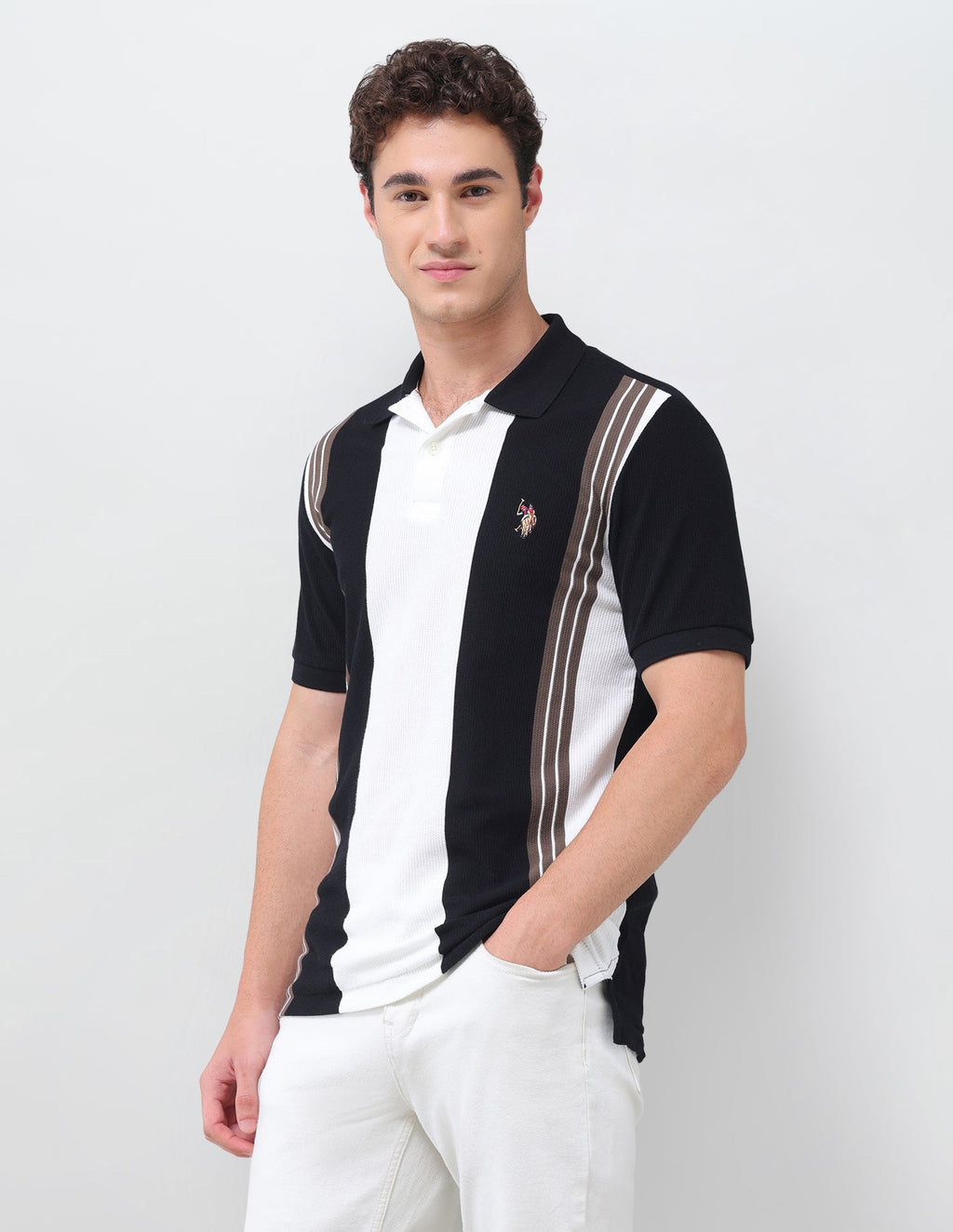 Colourblocked Slim Fit Polo Shirt USP0