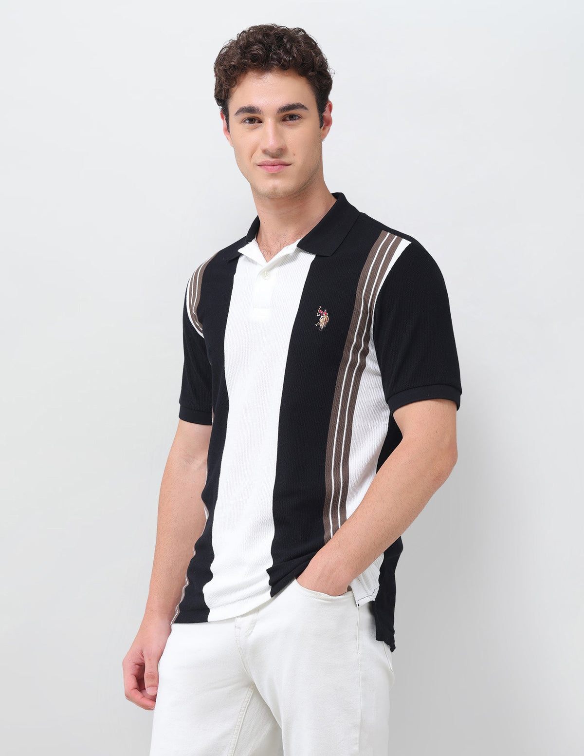 Colourblocked Slim Fit Polo Shirt USP0