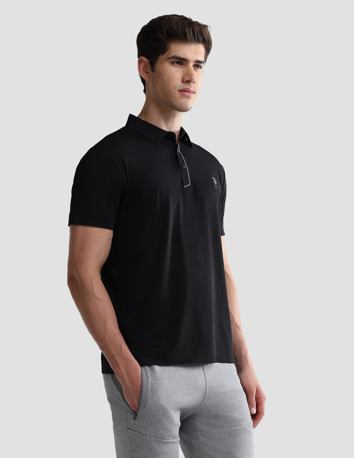 Solid Slim Fit Active Polo Shirt USP0