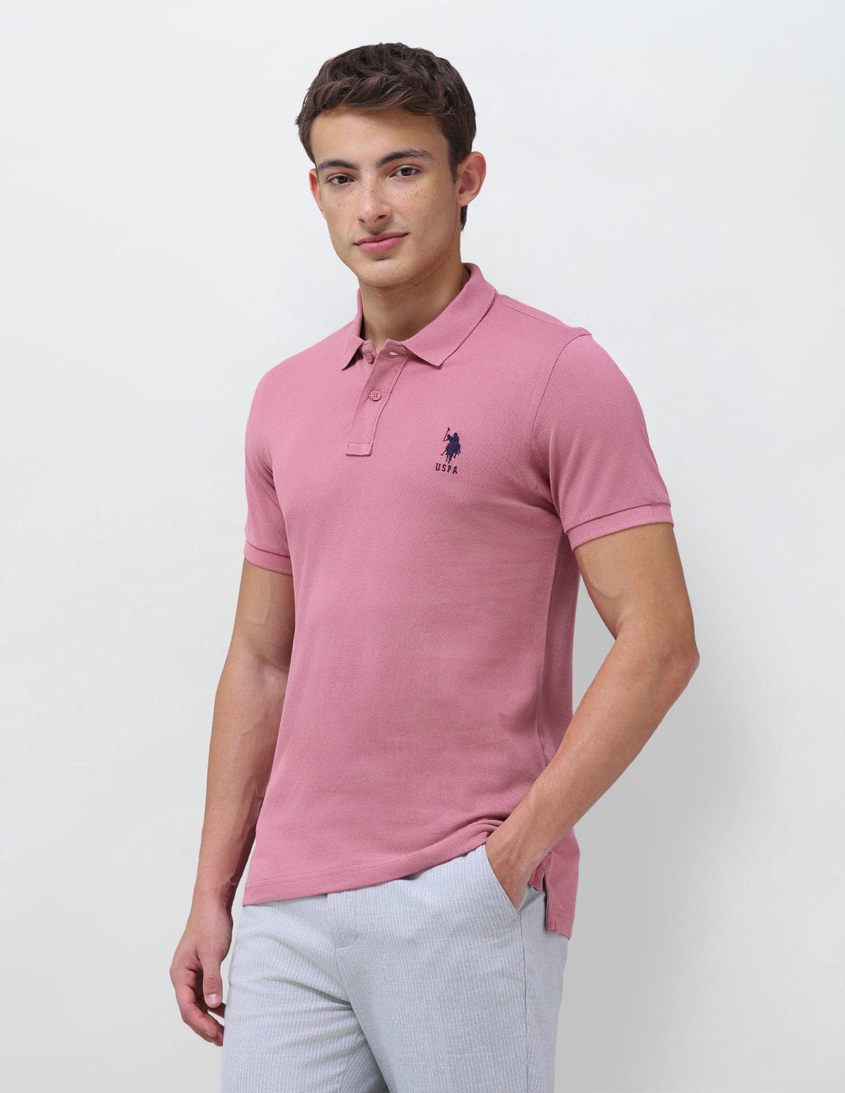Solid Slim Fit Polo Shirt USP0