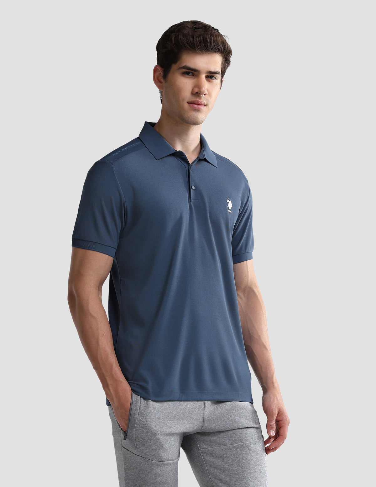 Solid Slim Fit Active Polo Shirt USP0