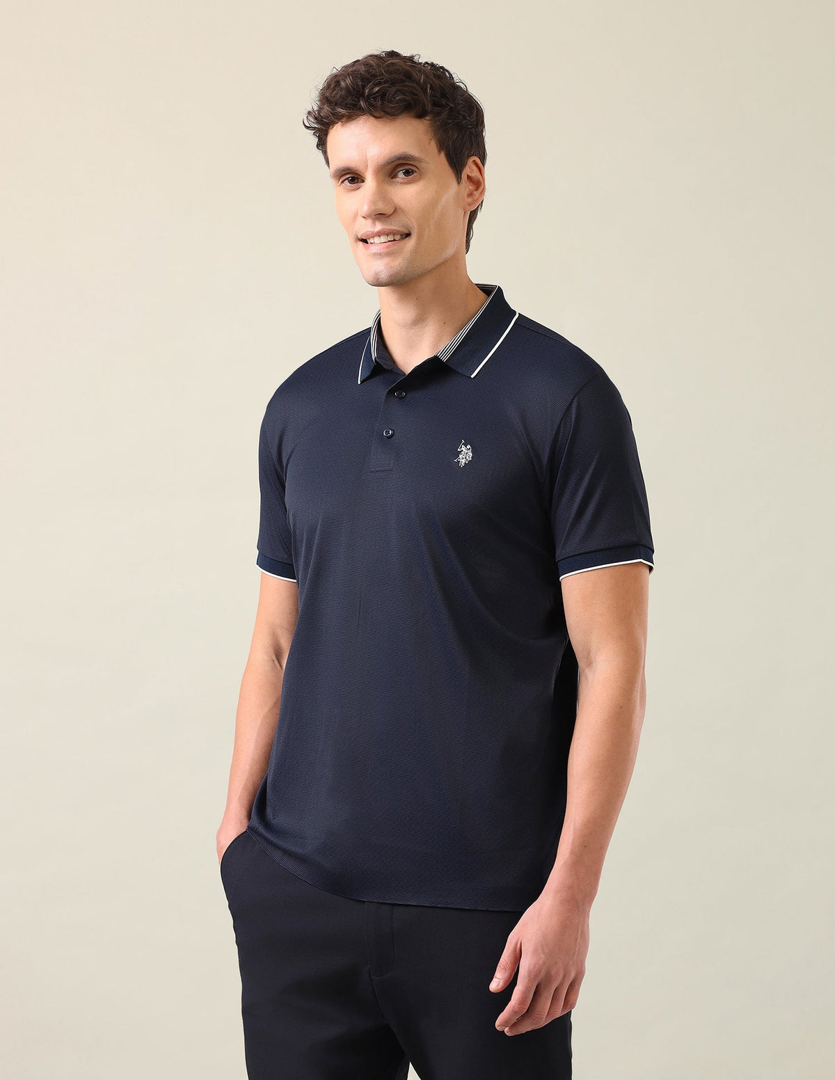 Textured Slim Fit Polo Shirt USP0
