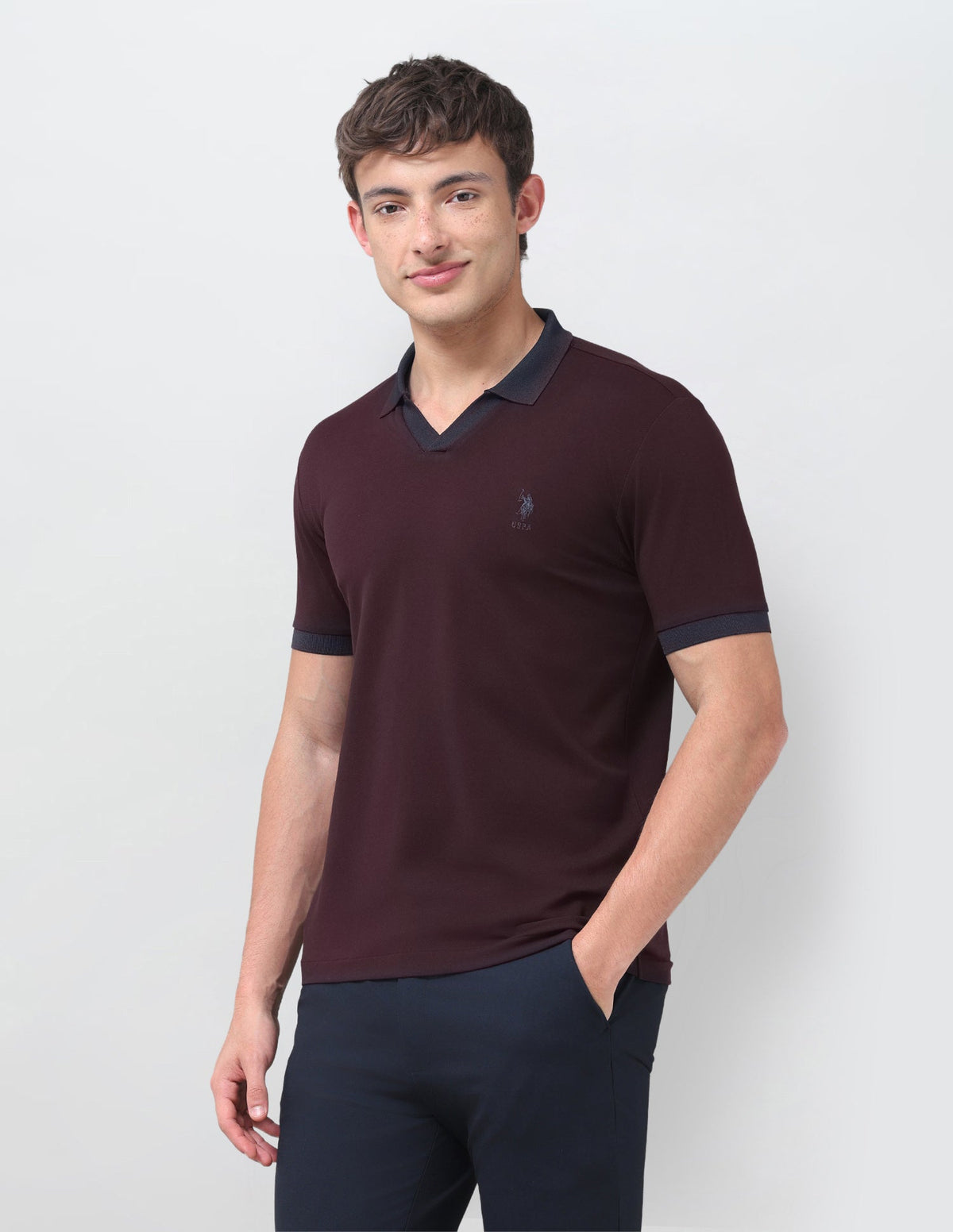Solid Slim Fit Polo Shirt USP0