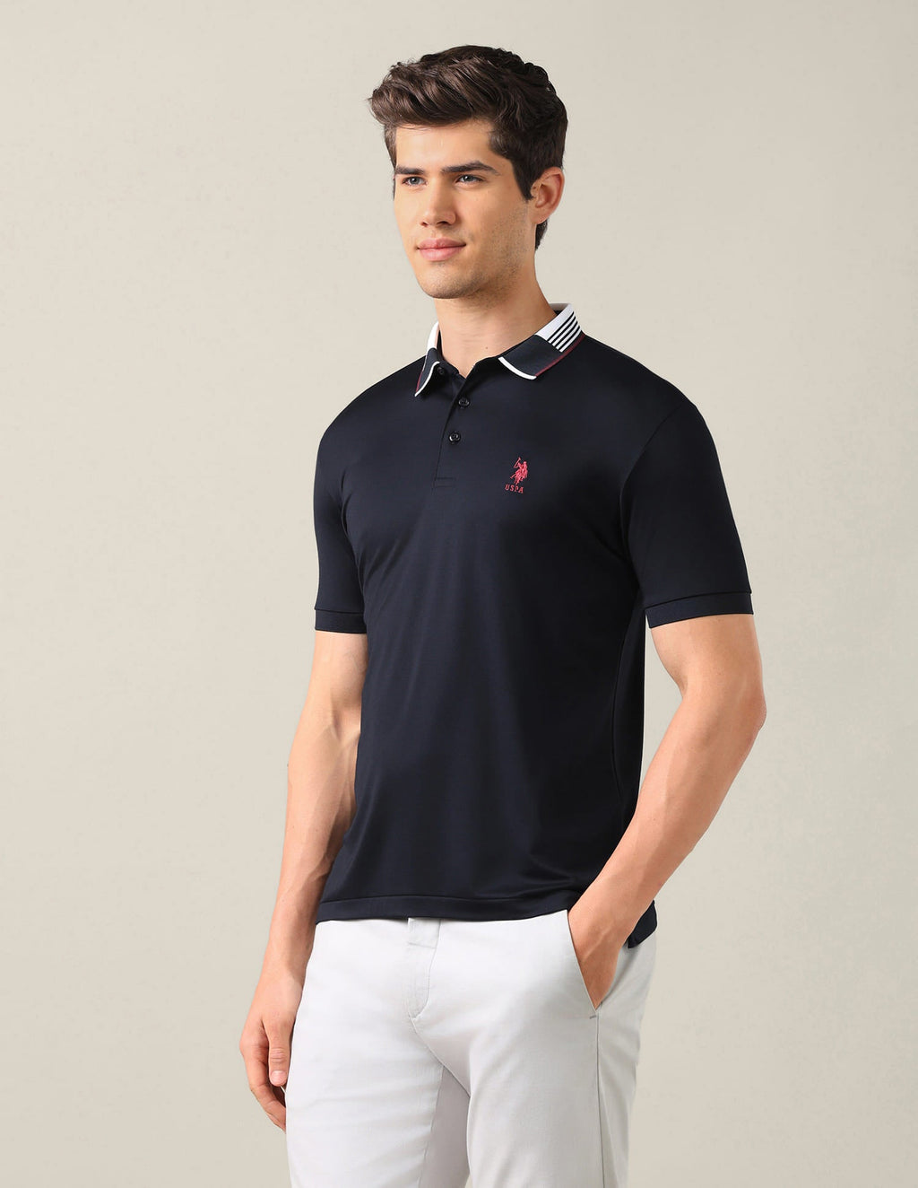 Solid Slim Fit Polo Shirt USP0