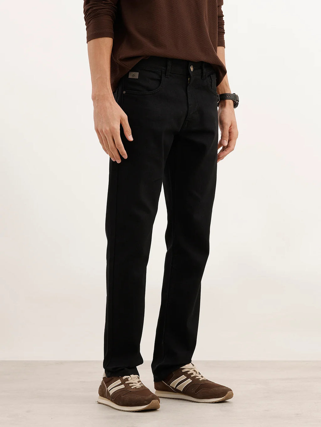 Solid Slim Fit Denim Jeans | Black