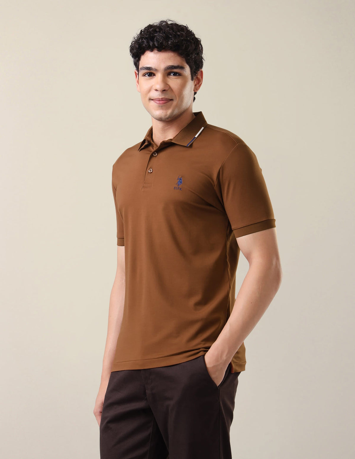 Solid Slim Fit Polo Shirt USP0