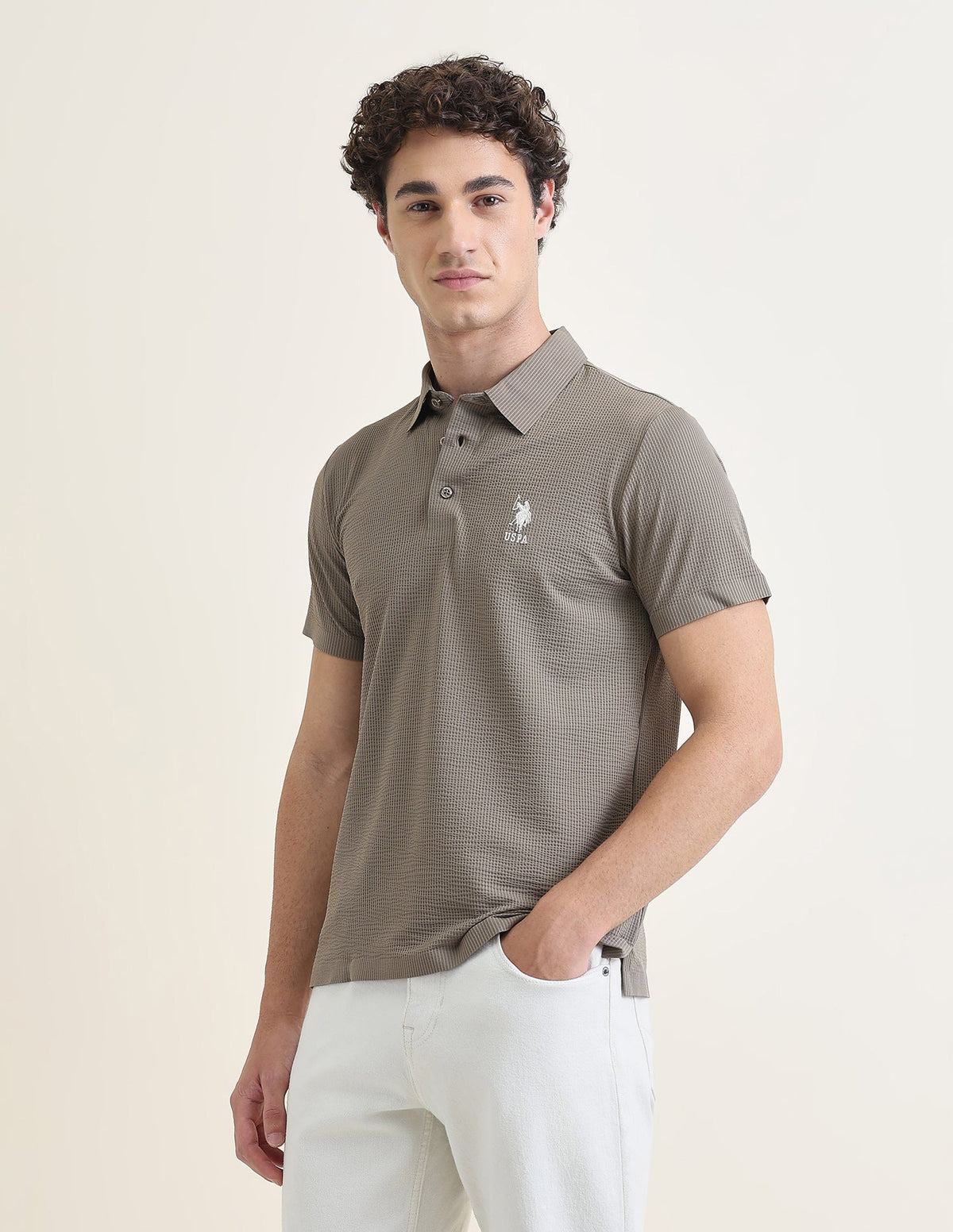 Textured Slim Fit Polo Shirt USP0