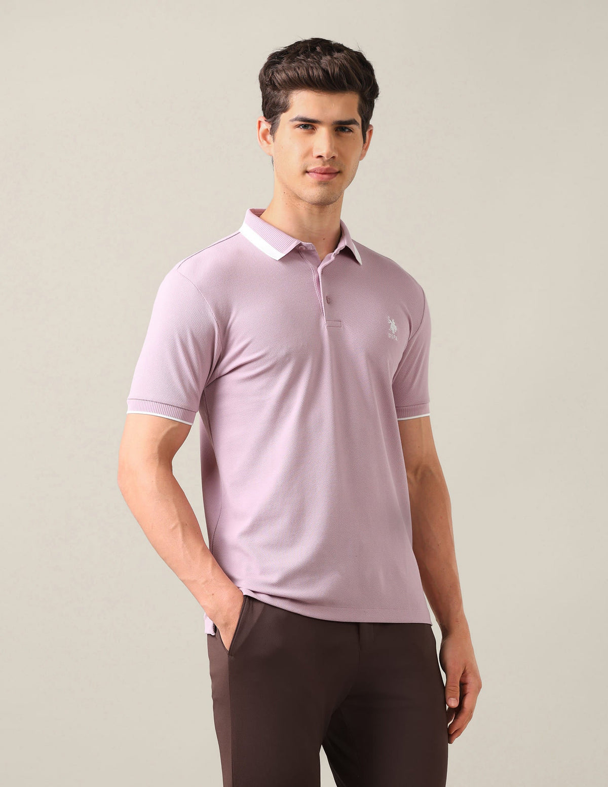 Solid Slim Fit Polo Shirt USP0