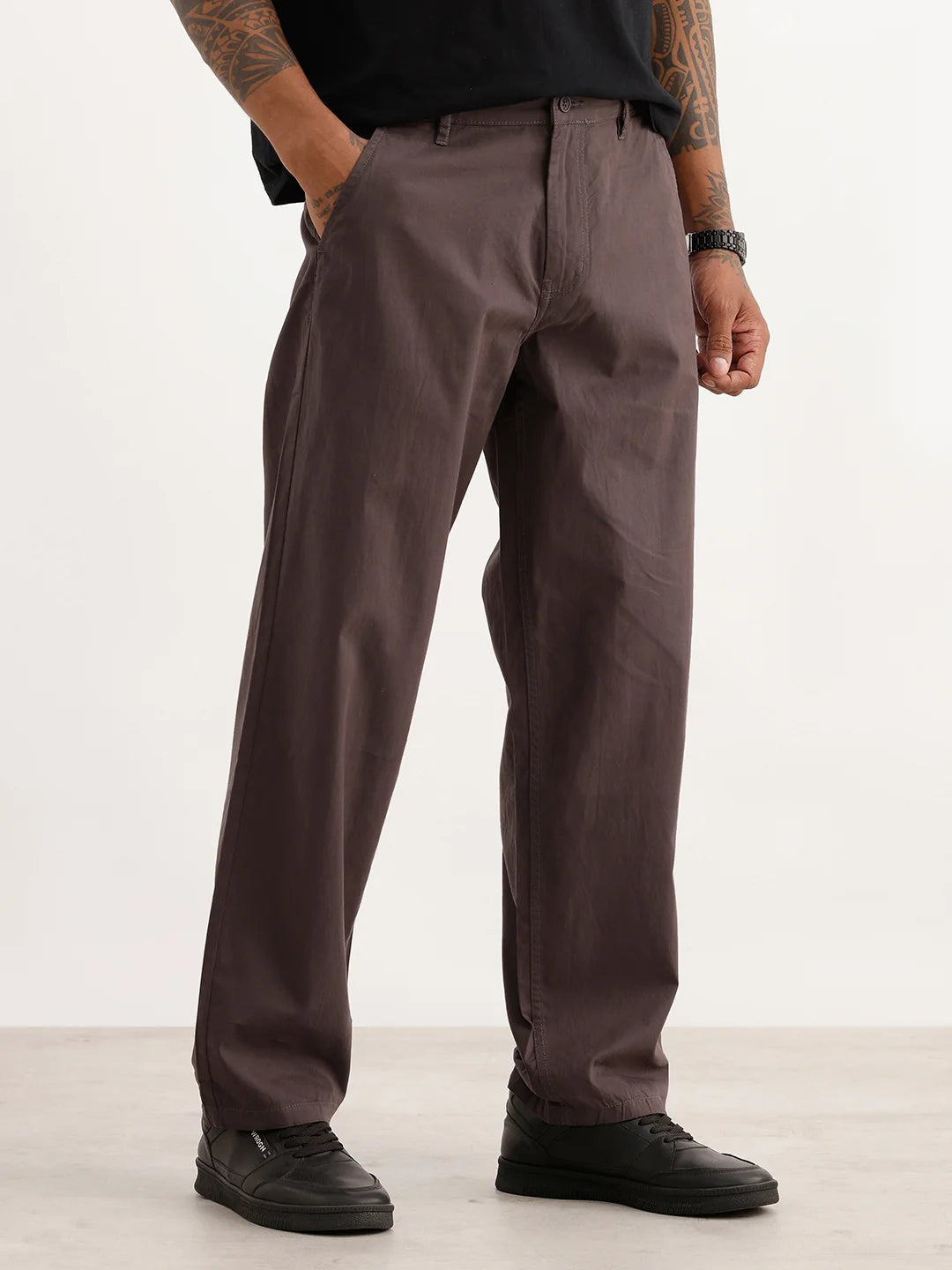 Solid Loose Fit Trouser | Grey