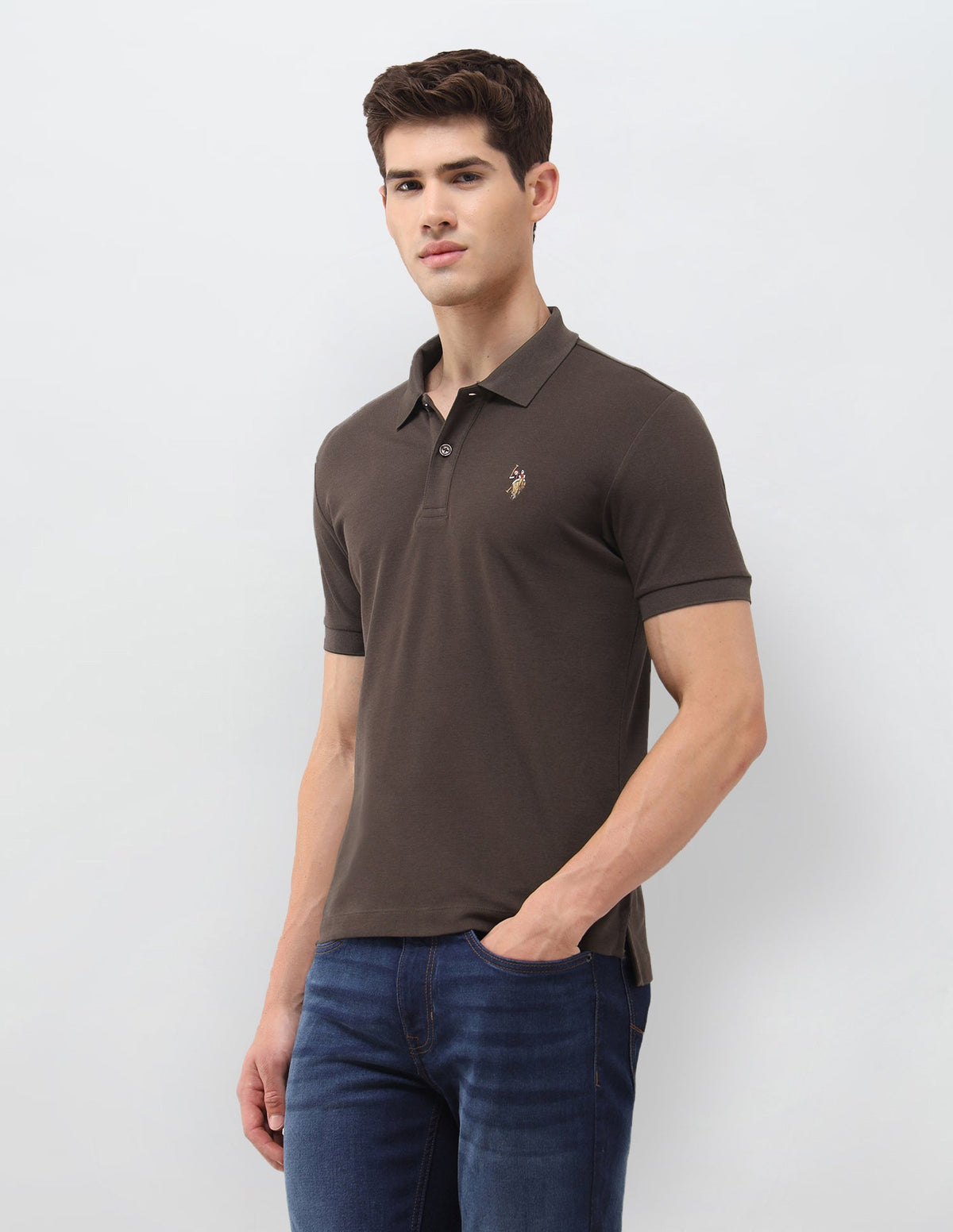 Solid Slim Fit Polo Shirt USP0