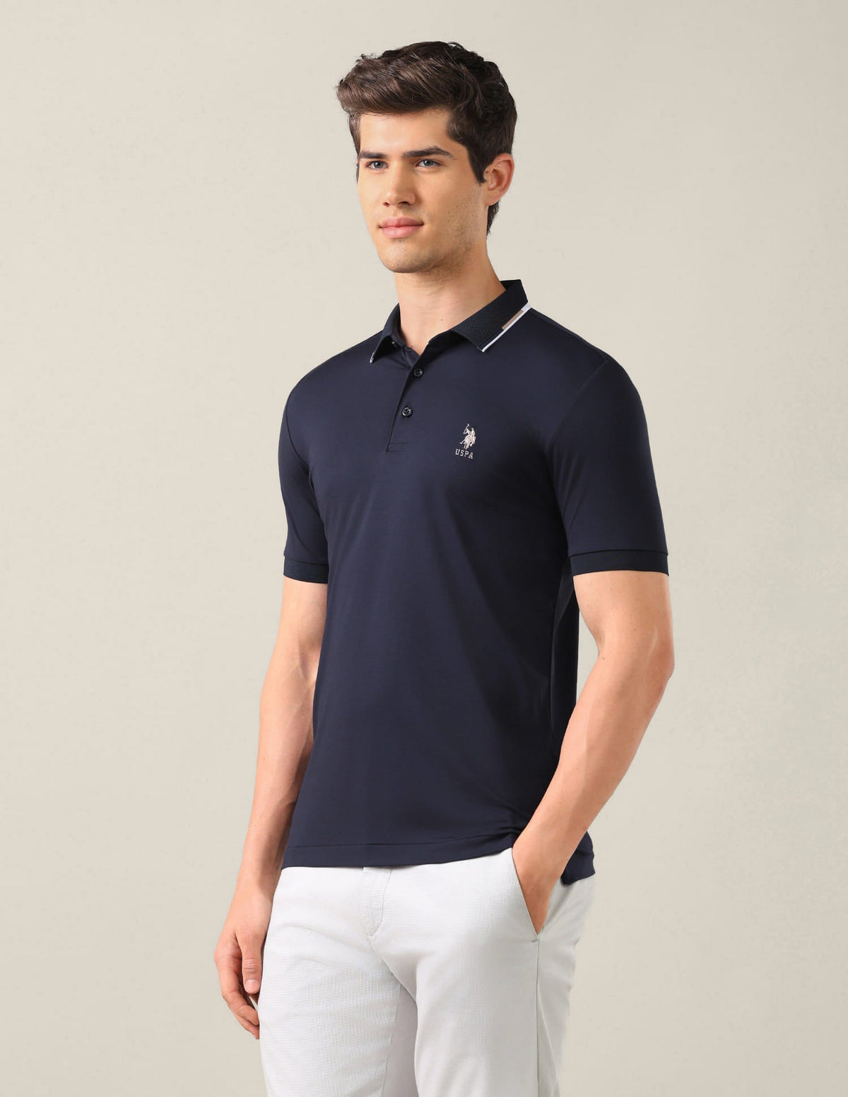 Solid Slim Fit Polo Shirt USP0