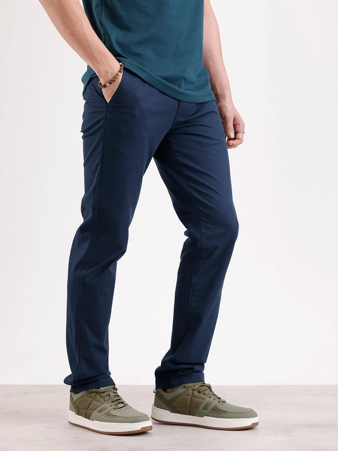 Solid Slim Fit Trouser | Navy Blue