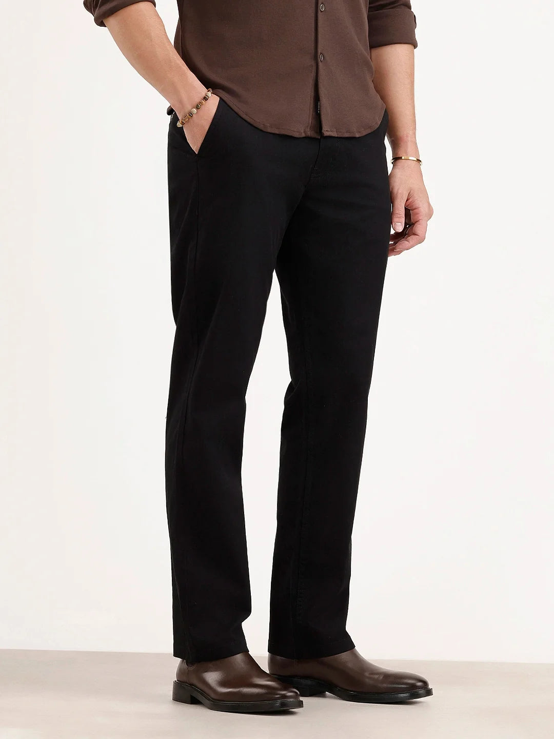Straight Fit Chino Trouser | Black