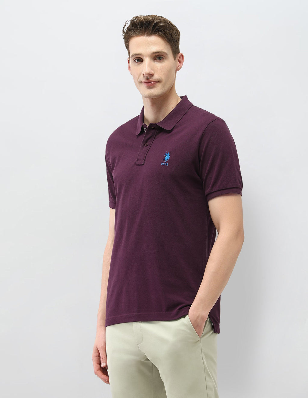 Solid Slim Fit Polo Shirt USP0