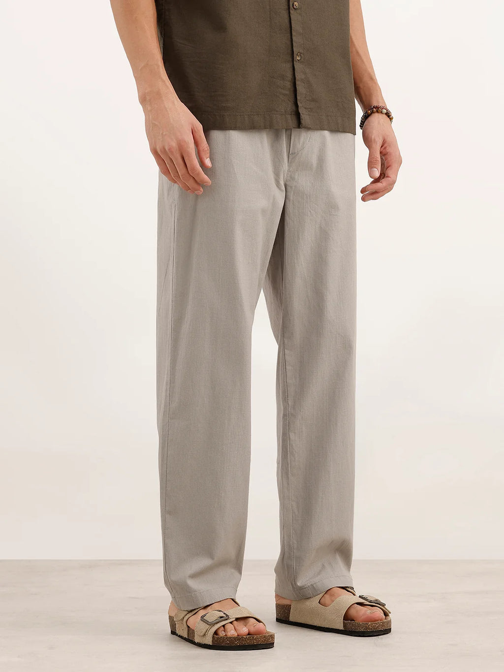 Solid Loose Fit Trouser | Grey