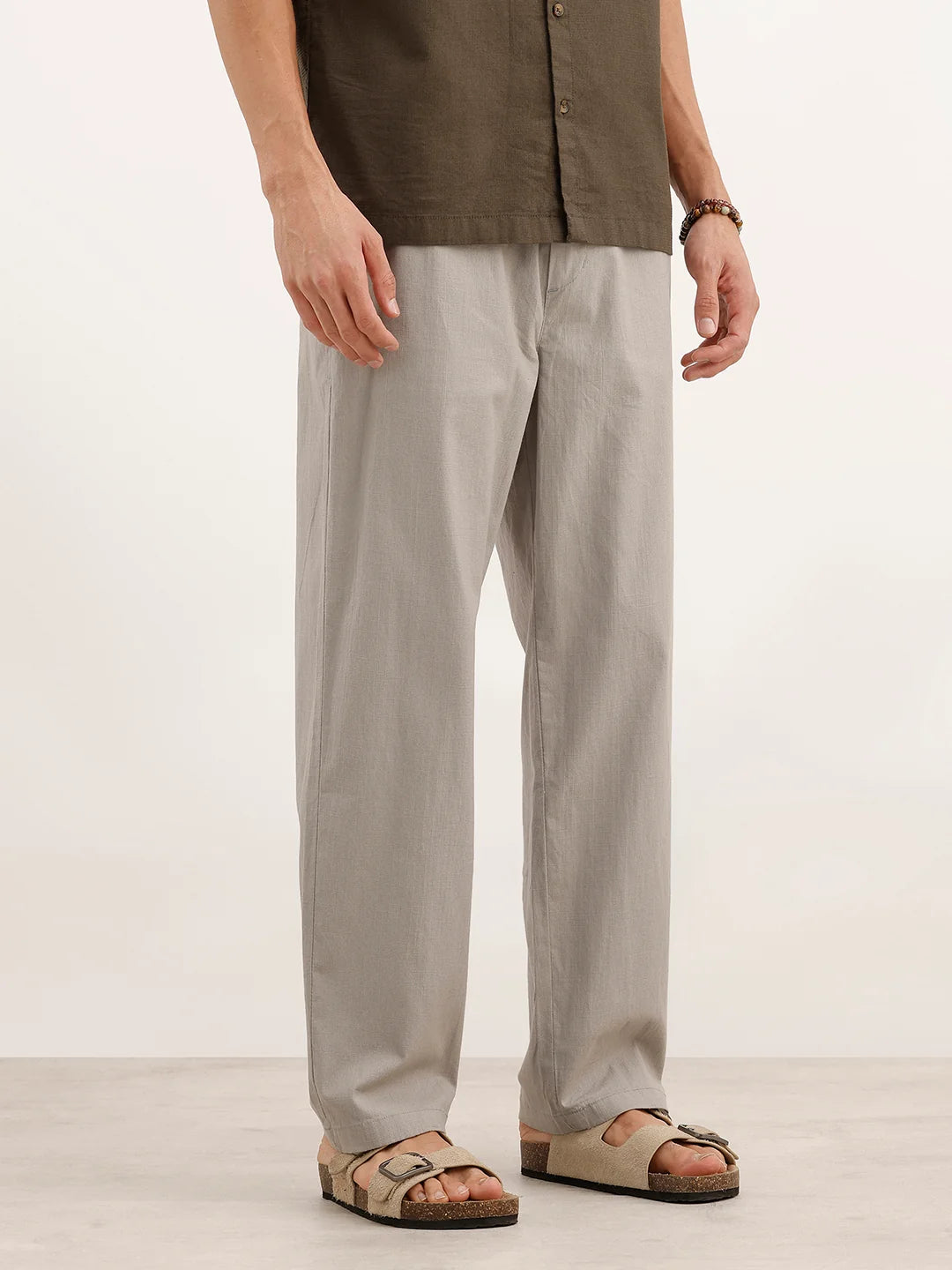 Solid Loose Fit Trouser | Grey