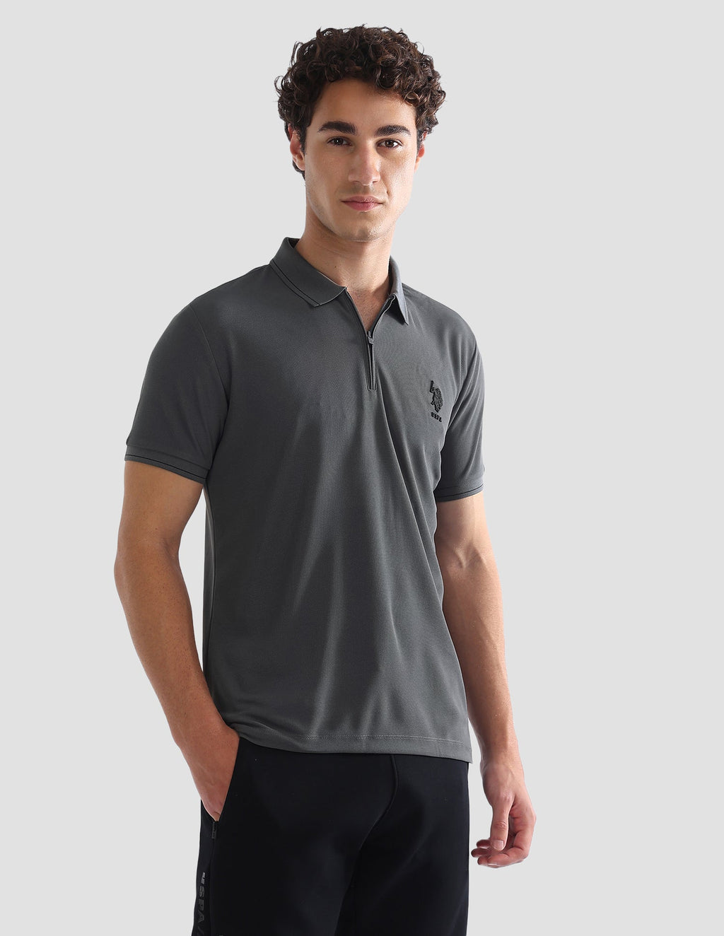 Solid Slim Fit Active Polo Shirt USP0