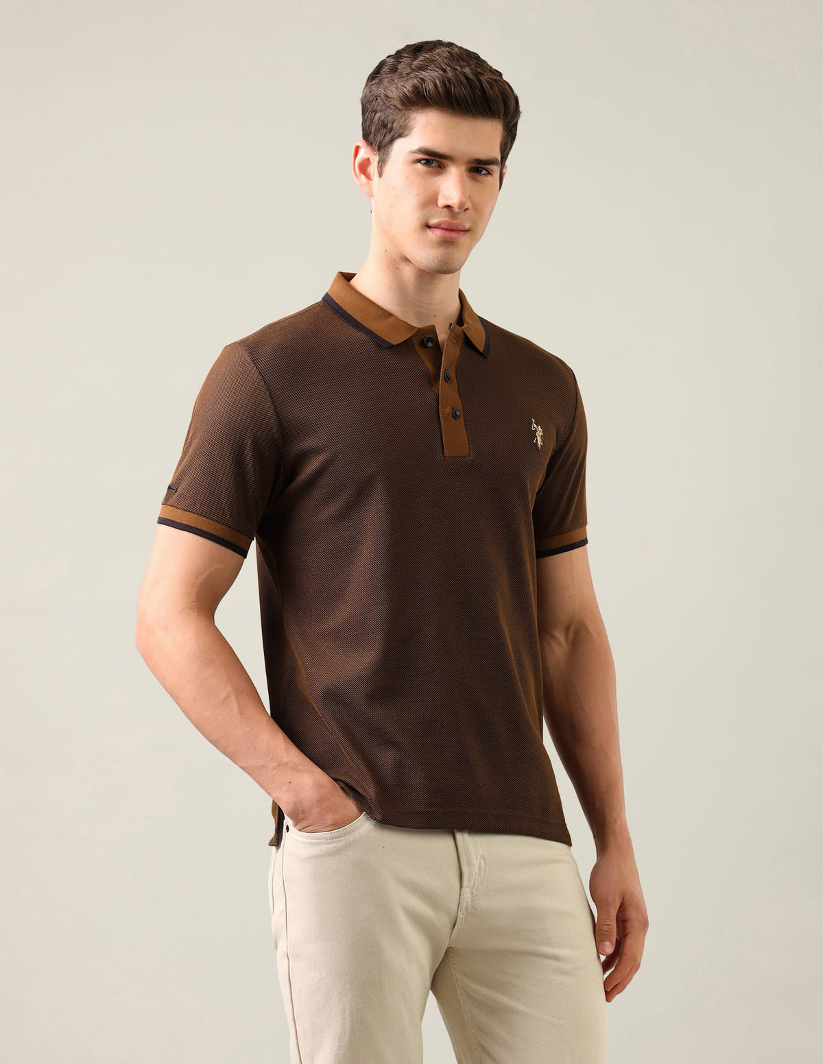Textured Slim Fit Polo Shirt USP0