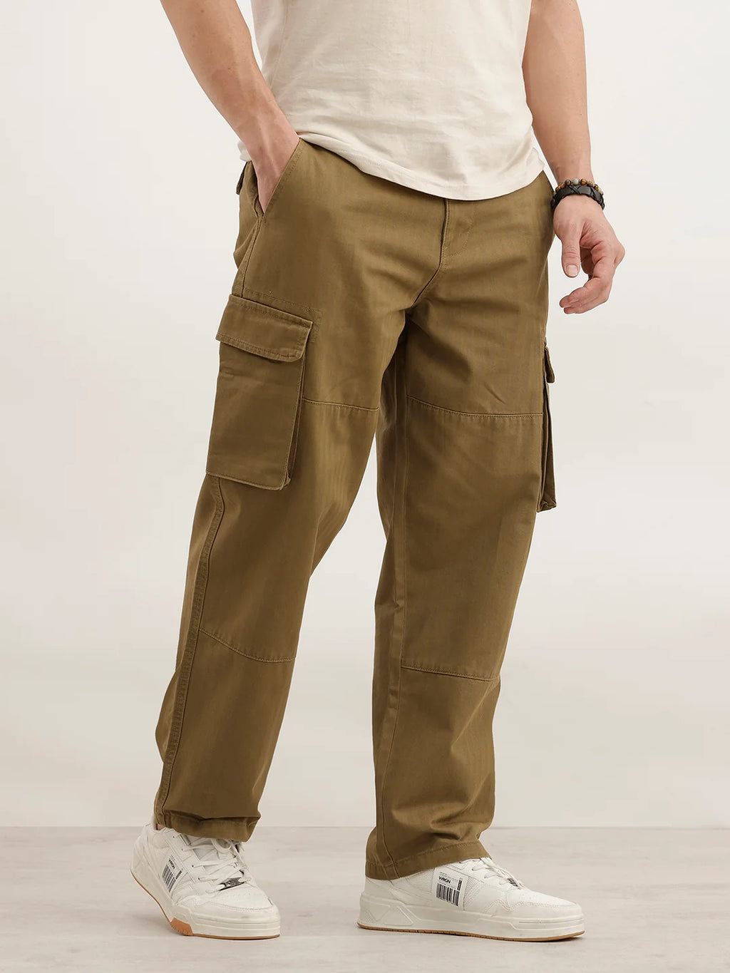 Loose Fit Cargo Trouser | Olive