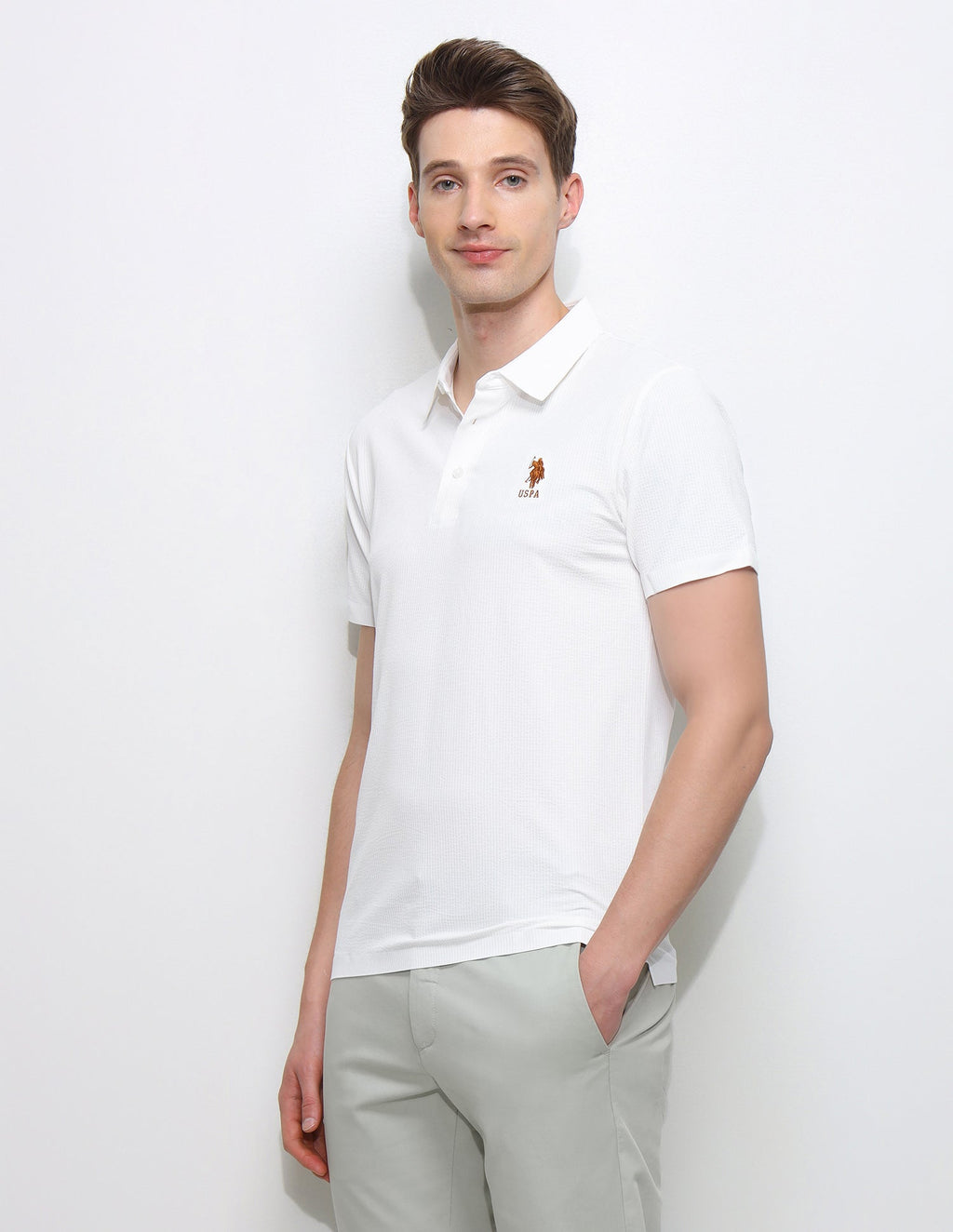 Solid Slim Fit Polo Shirt USP0