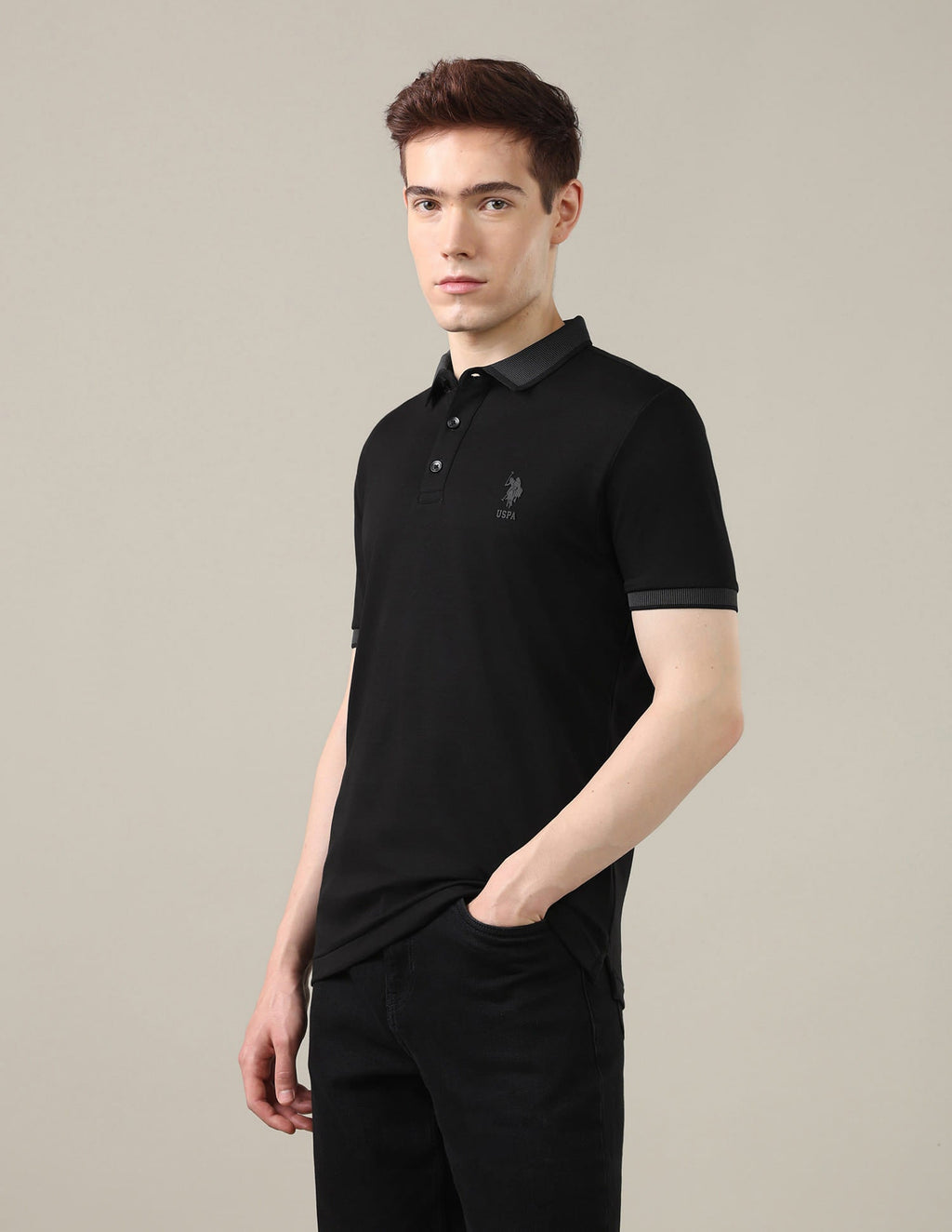 Solid Slim Fit Polo Shirt USP0