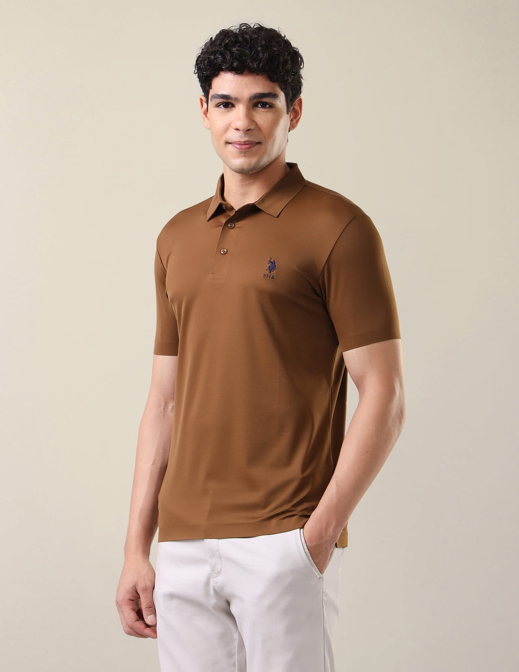 Solid Slim Fit Polo Shirt USP0