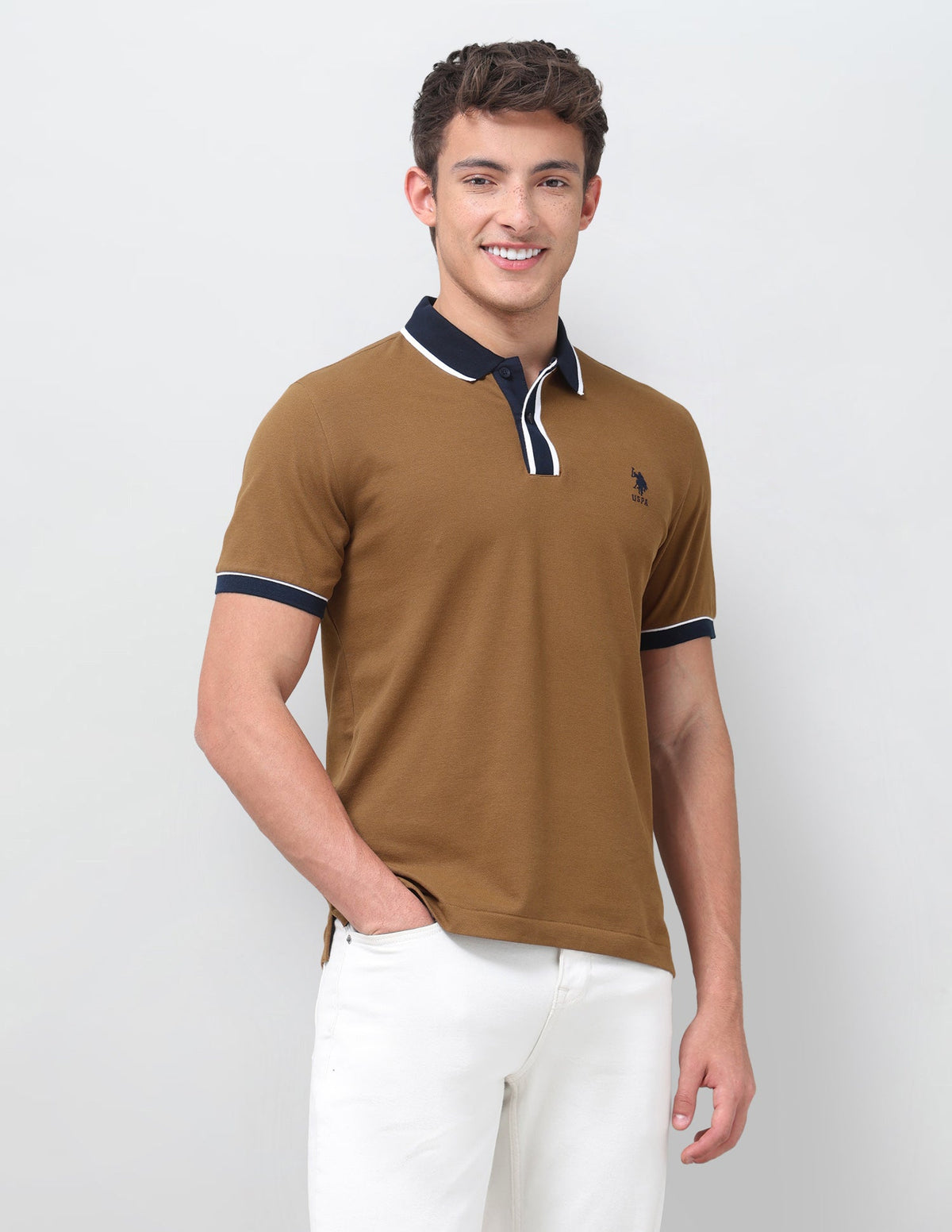 Solid Slim Fit Polo Shirt USP0
