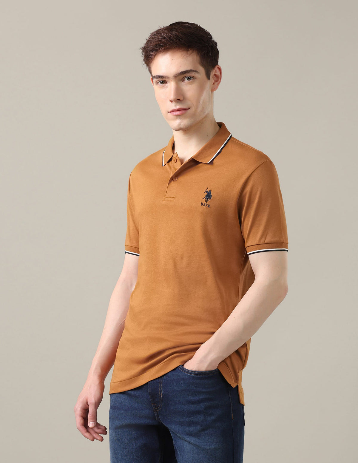 Solid Slim Fit Polo Shirt USP0
