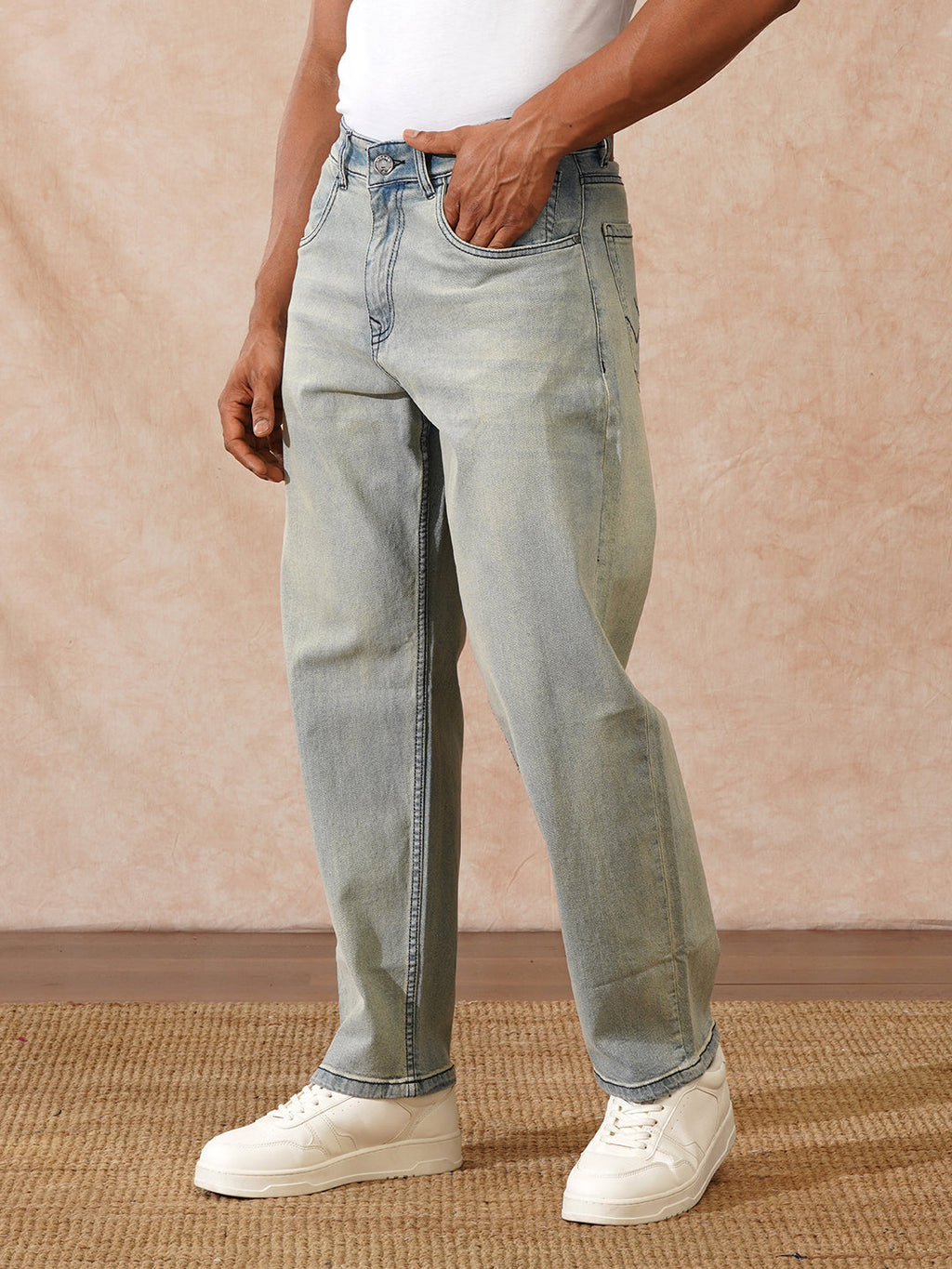 Faded Loose Fit Jeans | Light Blue
