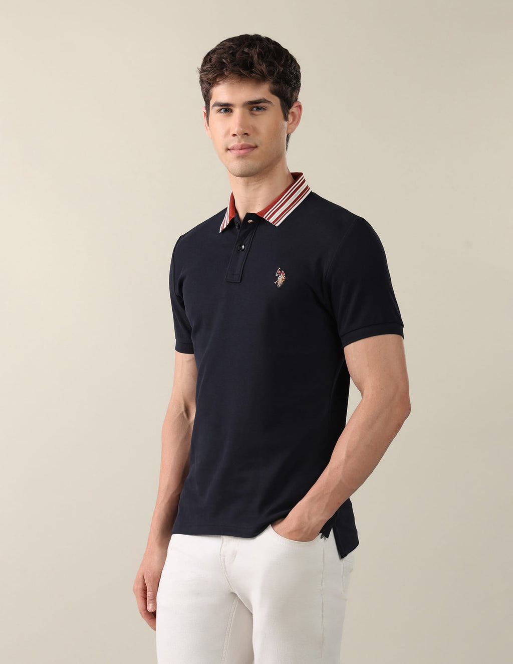 Solid Slim Fit Polo Shirt USP0
