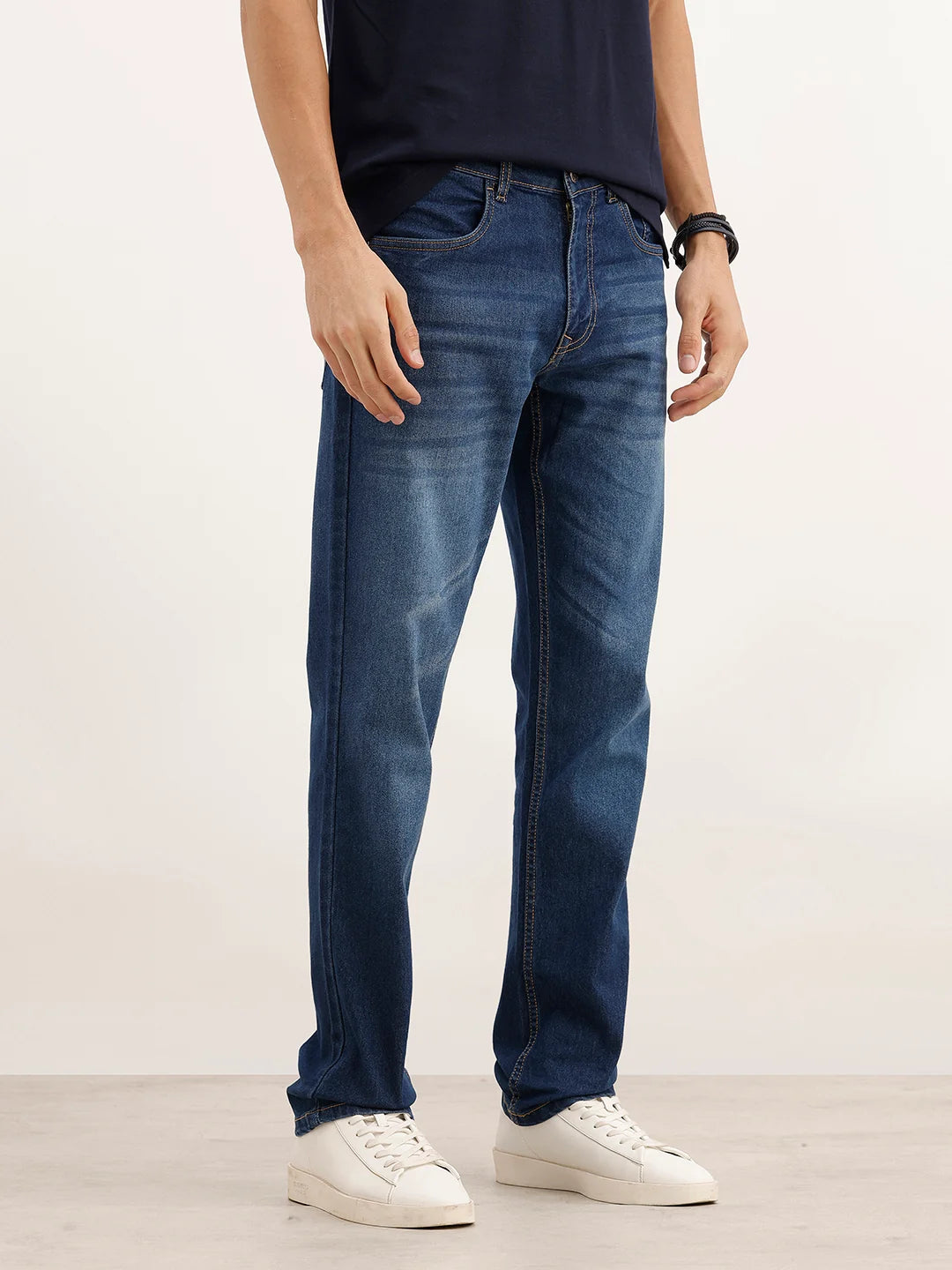 Solid Regular Fit Denim Jeans | Blue